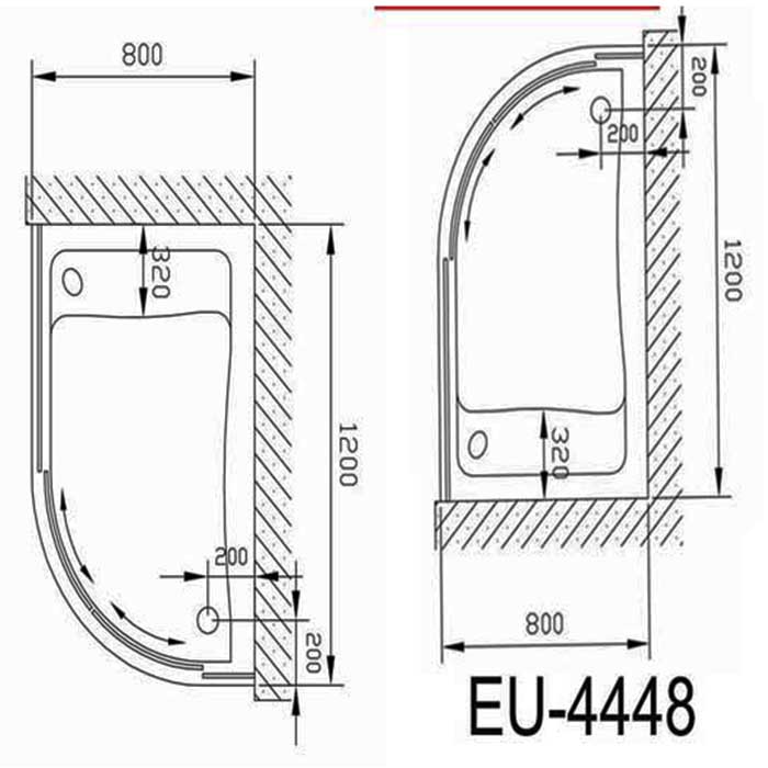 Phòng tắm đứng vách kính Euroking EU 4448