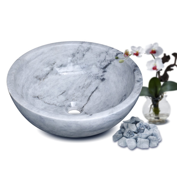Lavabo đá tự nhiên Kanly Marble trắng Italy